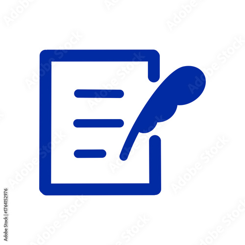 Notebook with pencil icon for office and creative writing concept／オフィスやクリエイティブ用途に使えるノートと鉛筆アイコン	