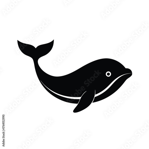 Whale Congratulations Card Icon Vector Illustration