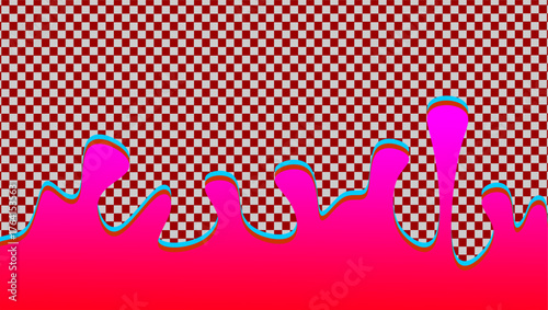 Ice cream drip on transparent background. Dripping ice cream illustration. Ice cream drip on transparent background. Hand-drawn ice cream drip on waffle background.