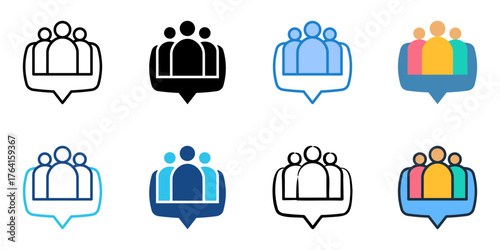 Followers icon set multiple style collection 
