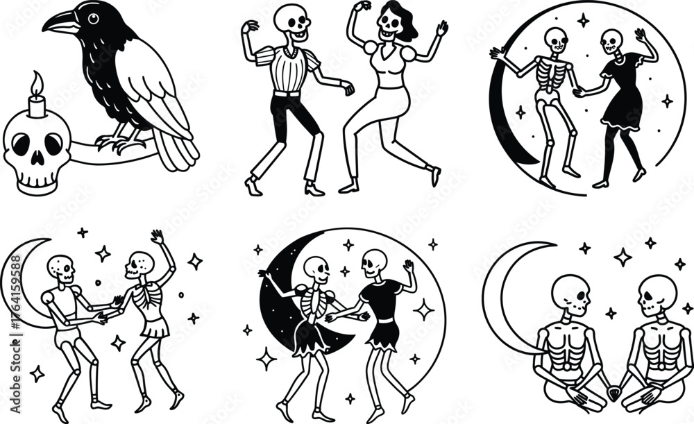 Obraz premium Haunted Witch Portrait Silhouette Bundle