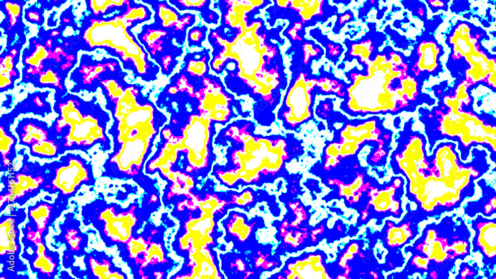 Obraz premium Abstract organic shapes blue yellow pink white pattern