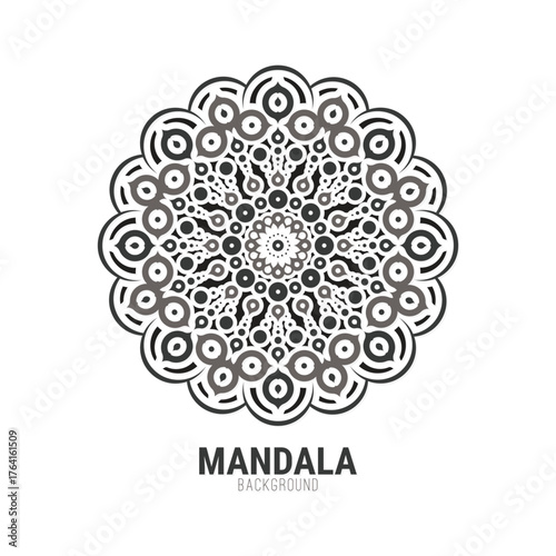 Decorative Line Art Mandala Pattern Graphic Element for Spiritual Meditation