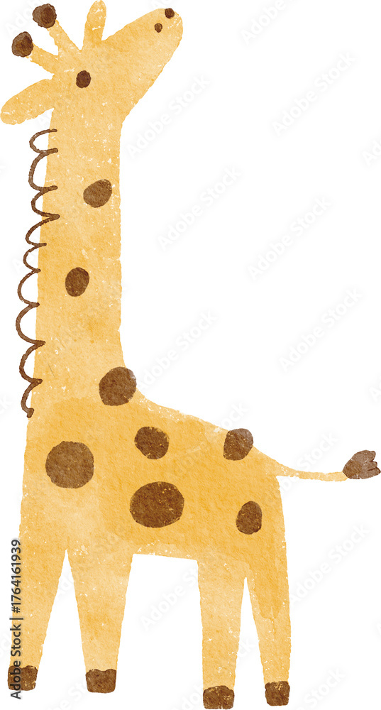 Naklejka premium Watercolor safari animals cute illustration. Hand Drawn African wild animals character design