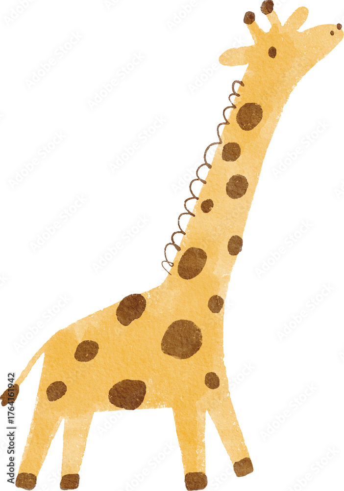 Naklejka premium Watercolor safari animals cute illustration. Hand Drawn African wild animals character design