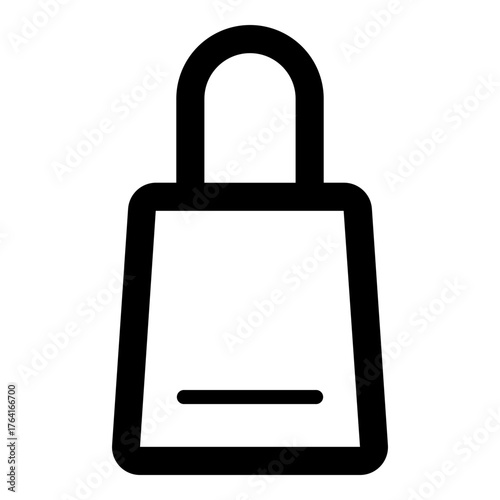 Shopping Bag Icon: Monochrome Outline Vector Graphic
