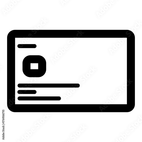 Credit Card Payment Icon: Monochrome Outline Vector Graphic