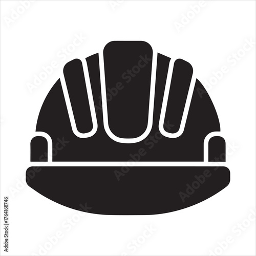 Construction worker helmet icon for protection and safety