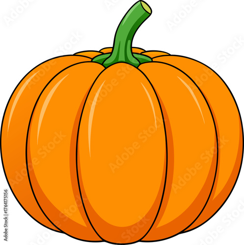 Pumpkin Vector Illustration – Autumn, and Harvest Design Elements