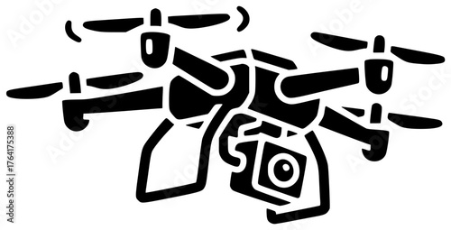 drone illustration camera silhouette aerial logo technology icon digital outline innovation photography aircraft modern equipment fly sky surveillance unmanned shape photo vector graphic background