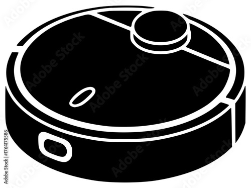 robot illustration cleaner silhouette technology logo housework icon floor outline vacuum room automatic household home machine modern clean dust shape wood vector graphic background