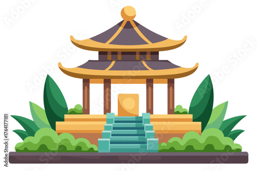 vector illustration of japanese temple