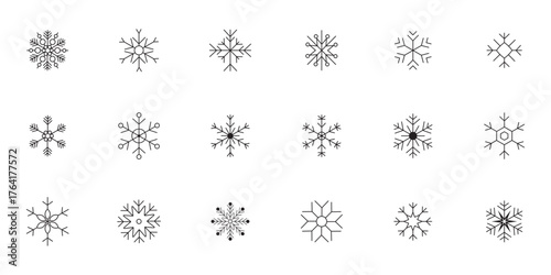 Snowflakes icons. Vector Snowflake. Snowflakes set. Snow icons. Snow symbols. Snowflake vector icon
