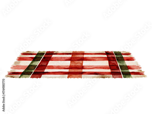 Watercolor of plaid pattern carpet Illustration