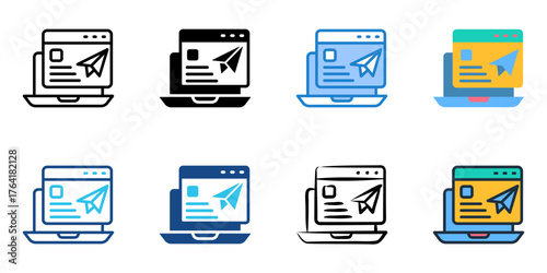 Landing page icon set multiple style collection 
