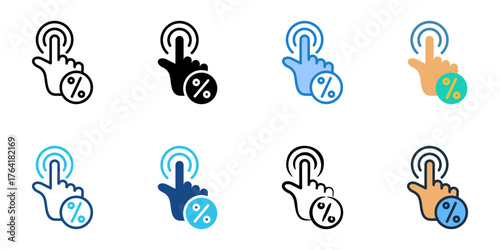 Click through rate icon set multiple style collection 
