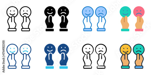 Customer experience icon set multiple style collection 
