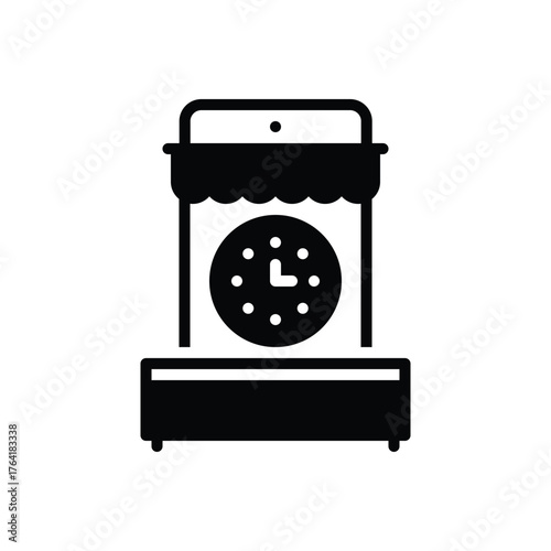 Black solid icon for mobile convenience