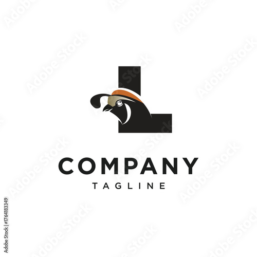 Letter L California Quail Logo Icon Vector