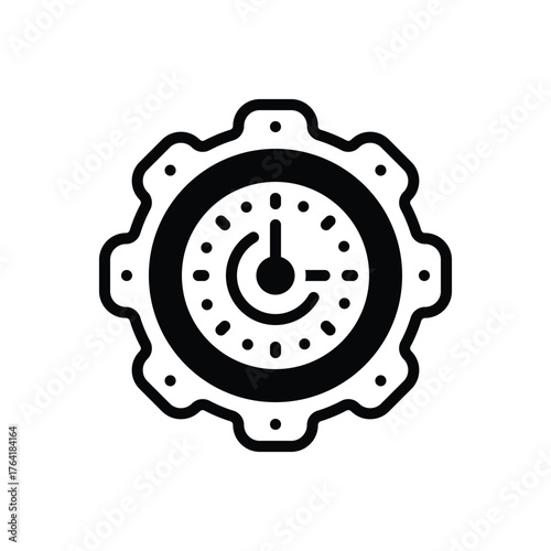 Black solid icon for time efficiency