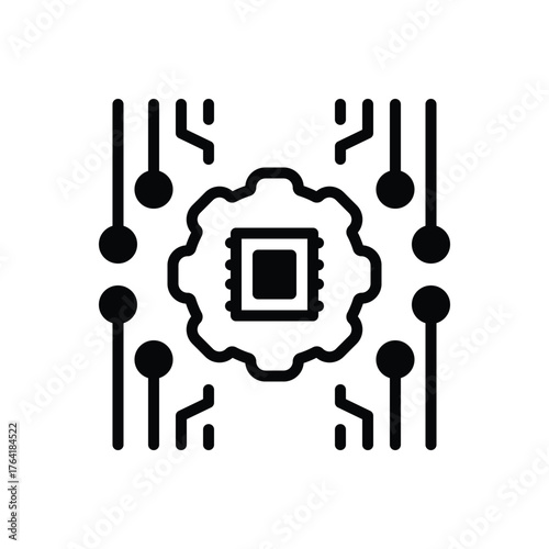 Black solid icon for automated