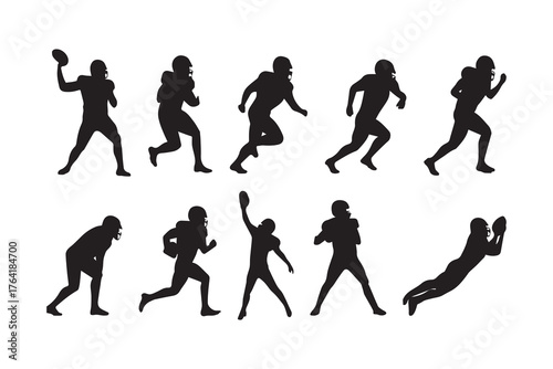 silhouette of football player pose