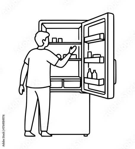 Staring at Open Fridge