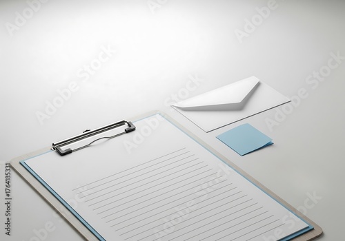 Organizing Documents Office Desk Photo Minimalist Setting Top View Productivity Concept