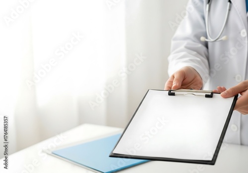 Doctor Preparing Medical Document in Clinic Health Environment Professional Perspective