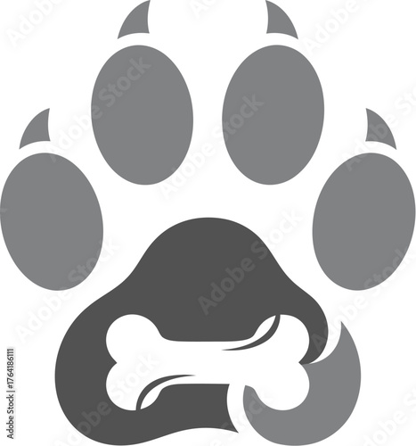 Paw print dog cat animal pet bone canine feline puppy kitten domestic cute