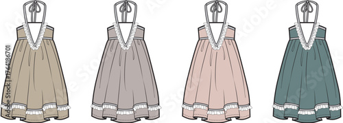 Elegant Sundresses in a Row A Fashionable Display for Summer Styles and Wardrobe Inspiration