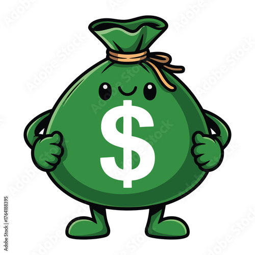 Money bag full of cash and dollar symbol representing wealth and finance.