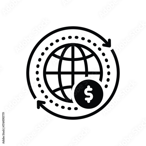 Black solid icon for trade expansion