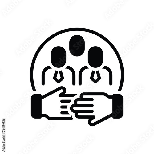 Black solid icon for community engagement