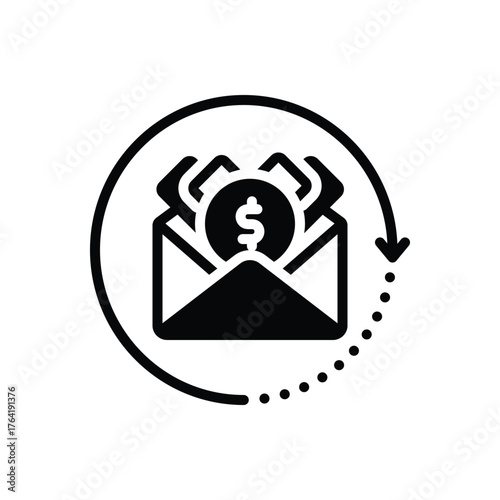 Black solid icon for economic stimulus