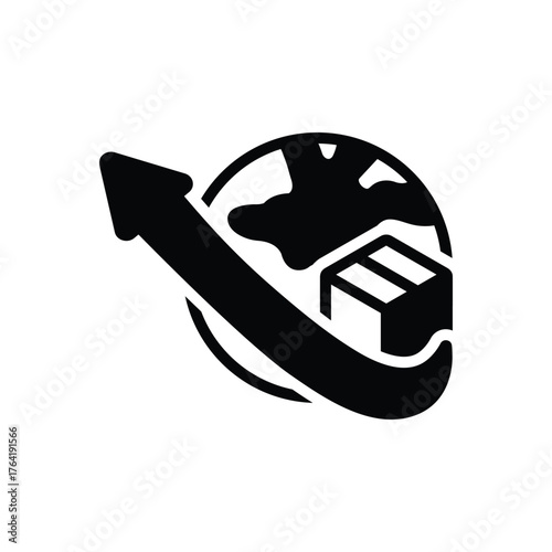 Black solid icon for export promotion