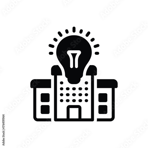 Black solid icon for innovation hub