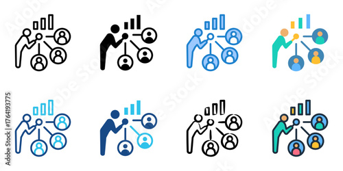 Competitive analysis icon set multiple style collection 
