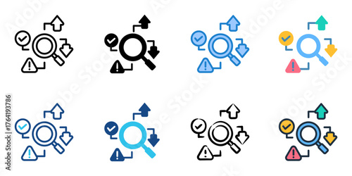 SWOT analysis icon set multiple style collection 
