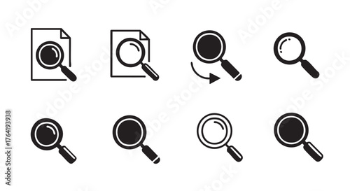 Search and Discovery Vector Icon Set for Business and Education