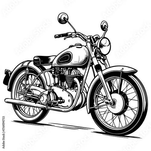 Vintage Motorcycle Illustration