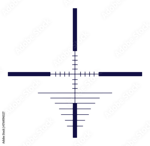 Vector illustration of a digital sniper scope reticle for targeting and precision aiming