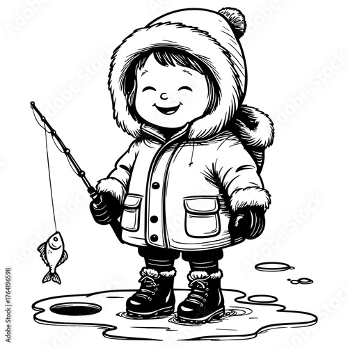 Winter Kid Fishing