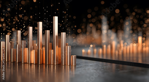 The golden urban landscape with a sense of technology