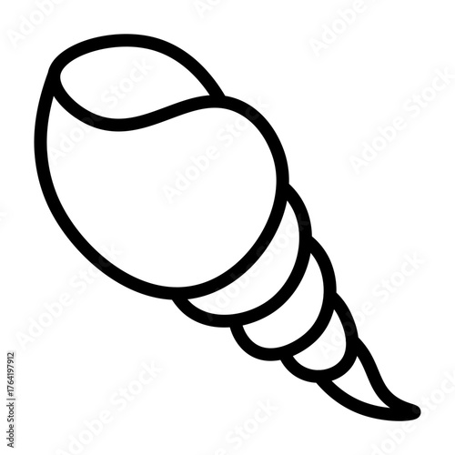 Sea Shell Vector Line Icon Design