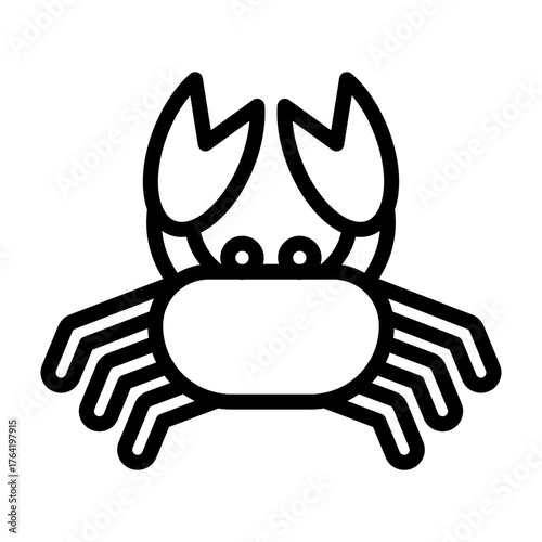 Crab Vector Line Icon Design