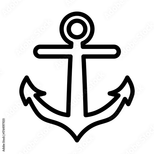 Anchor Vector Line Icon Design