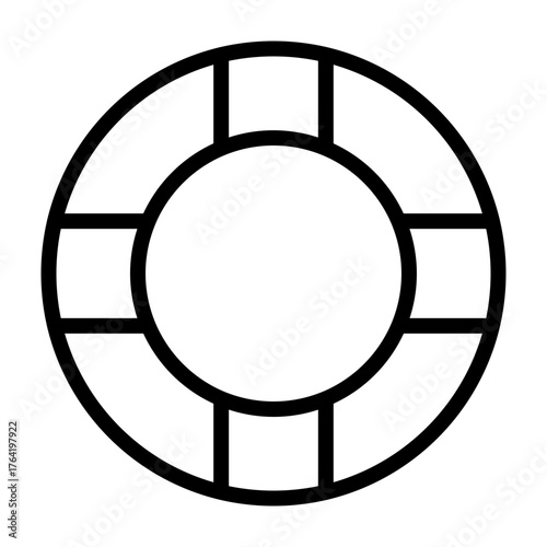 Lifebuoy Vector Line Icon Design