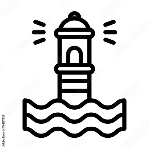 Light House Vector Line Icon Design