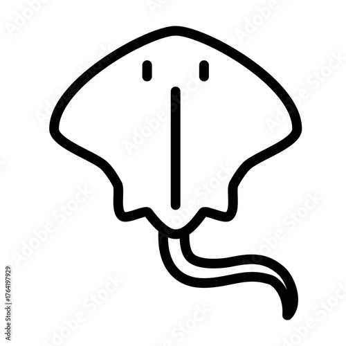 Stingray Vector Line Icon Design